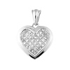 14K White Gold Princess Diamond Heart Charm Pendant (1ctw)