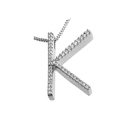 14K Diamond Initial K Pendant