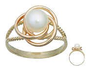 Pearl Love Knot Ring