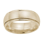 8mm Milgrain Comfort Fit 14K Yellow Gold Benchmark Ring