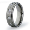 Bezel Set CZ Titanium Wedding Band