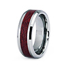 8mm Wood Inlay Tungsten Wedding Band
