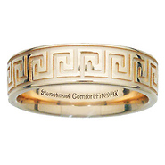 6mm 14K Yellow Gold Greek Key Comfort Fit Ring