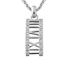Silver CZ Roman Numeral Charm Necklace