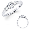 14K Gold Tulip Setting Three Stone Engagement Ring (0.45 ctw)