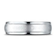 6mm Wire Brush Comfort Fit 14K Yellow Gold Benchmark Wedding Band