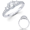14K Trellis 3 Stone Pave Sidestone Design Ring(0.60ctw)