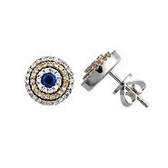 Diamond & Sapphire Earrings .75ct