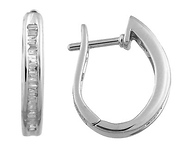Diamond Bagguet Earrings 0.35ct