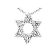 Diamond Star of David w/ chain 0.20ct