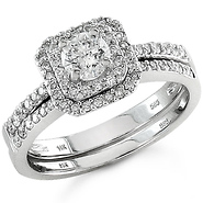 14kt White Gold Diamond Wedding Set (0.75ctw)