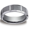 7mm Bar Cut Beveled Edge Tungsten Wedding Ring