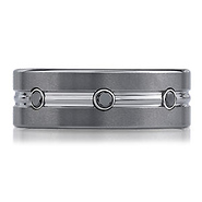 Bezel Set Black Diamond Tungsten Benchmark Forge Wedding Ring