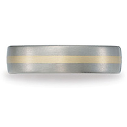 6mm 18K Yellow Gold Inlay Titanium Wedding Ring by Benchmark