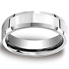 6mm 14K White Gold Designer Comfort Fit Band