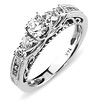 0.75ct 14K White Gold Prong Set Scroll Engagement Ring