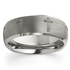 Carved Cross 8mm Tungsten Christian Wedding Band