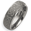 8mm Brushed & Polished Celtic Tungsten Band