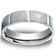 6mm Platinum Flat Comfort Fit Satin Benchmark Band