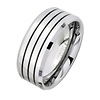 Tungsten Carbide Black Resin Inlay Beveled Edge 9mm Ring