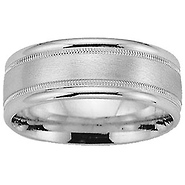 8mm Platinum Milgrain Satin Comfort Fit Band