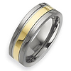 Gold Plated Grooved 8mm Polished Tungsten Band