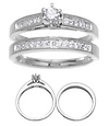 14K White Gold Diamond Wedding Set (0.55ctw)