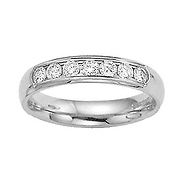 4mm Platinum Channel Diamond Comfort Fit Promise Ring
