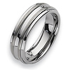 Grooved 7mm Tungsten Brushed & Polished Band