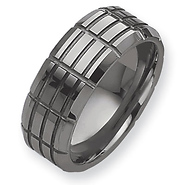 10mm Brushed & Polished Tungsten Grooved Band