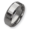 Faceted Edges 8mm Tungsten Polished Band