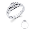 3/4Ct 14k White Gold Round Diamond Engagement Ring Set