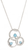 White Gold Diamond and Topaz Pendant