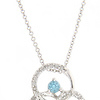 White Gold Diamond and Topaz Pendant