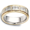 Channel Set Princess Diamond 14K Two Tone Gold Dora Wedding Band