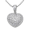 14k White Gold Heart Diamond Charm Necklace 0.45ct