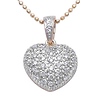 14k Yellow Gold Heart Diamond Charm Necklace 0.45ct
