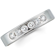 4mm Platinum Channel Diamond Comfort Fit Benchmark Promise Ring (0.36ctw)