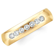 14k Yellow Gold Channel Diamond<br>Comfort Fit Ring (0.42ctw)