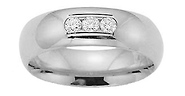 6mm Platinum Tri Diamond Comfort Fit Band