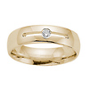 6mm Modern 14K Yellow Gold Solitaire Diamond Benchmark Wedding Ring