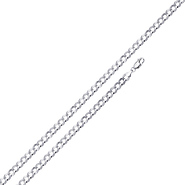 3.5mm Silver Concave Curb (Cuban)