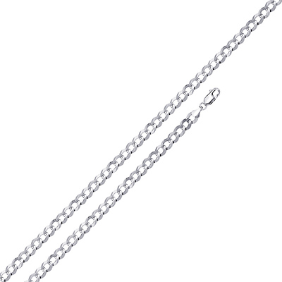 3.5mm Silver Concave Curb (Cuban)