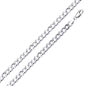 4mm Silver Concave Curb (Cuban)