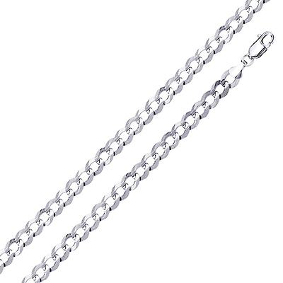 4mm Silver Concave Curb (Cuban)
