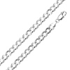5mm Concave Curb (Cuban) Silver Chain Necklace for Men