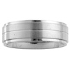 7mm Men's Raised Grooved Satin Titanium Wedding Band