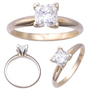 Princess Cut Diamond Engagement Ring  1.00ct  I-Color EGL Certified