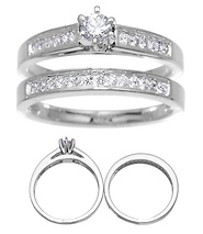 14K White Gold Diamond Wedding Set 0.70ct 4.7gr