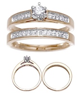14K Yellow Gold  Diamond Wedding Set (0.55ctw)